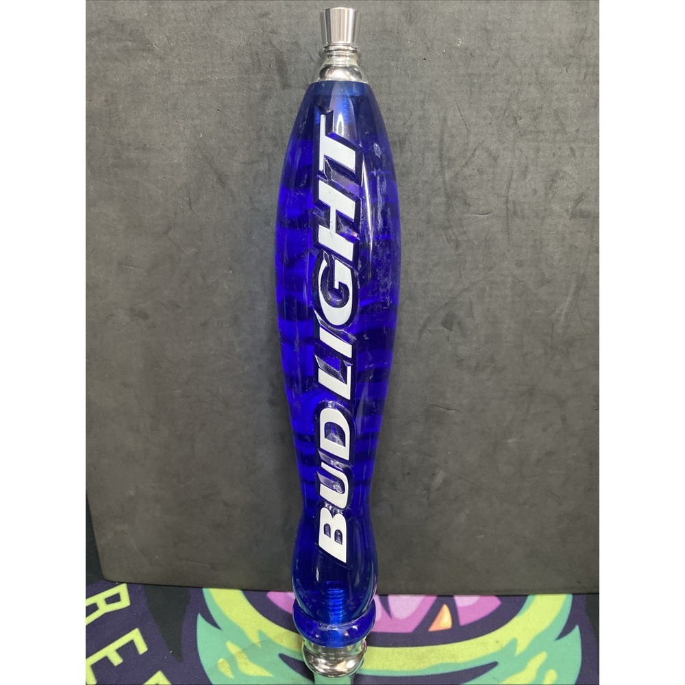 Bud Light Dark Blue Acrylic Raised Lettering Beer Tap Handle 12" Classic A2